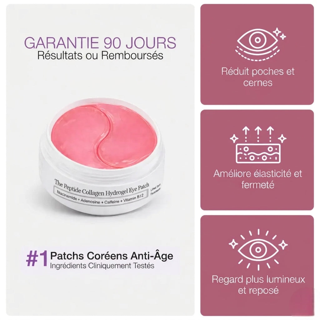 Patchs yeux peptides collagène et caféine anti-âge