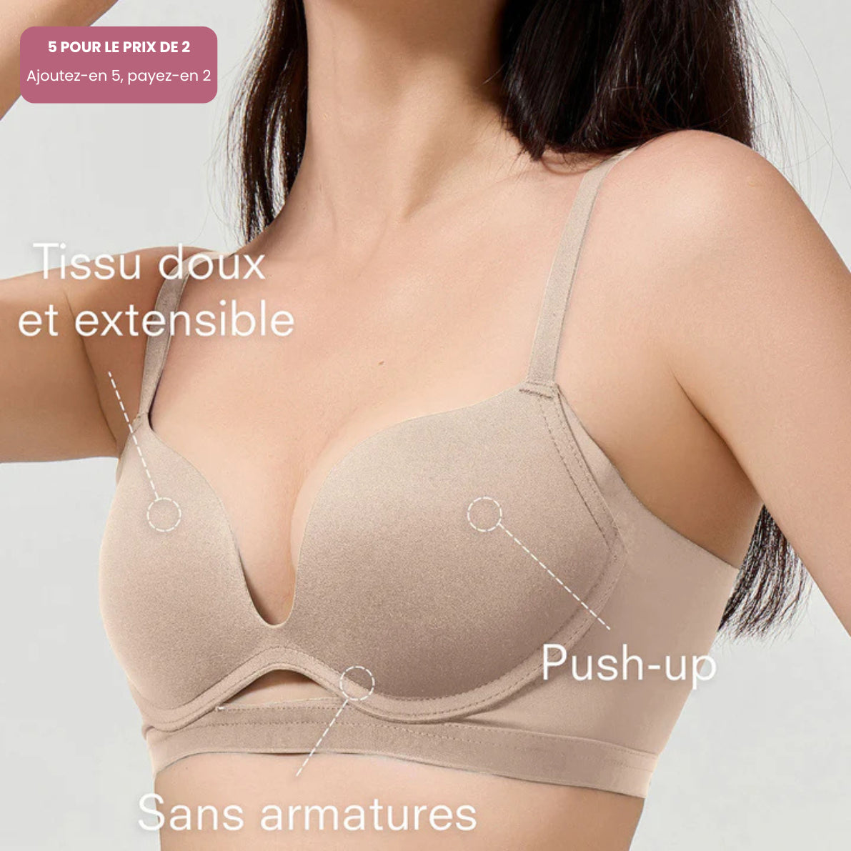 Élégance Bureau – Soutien-gorge push-up sans armatures