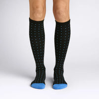 À pois noir/bleu