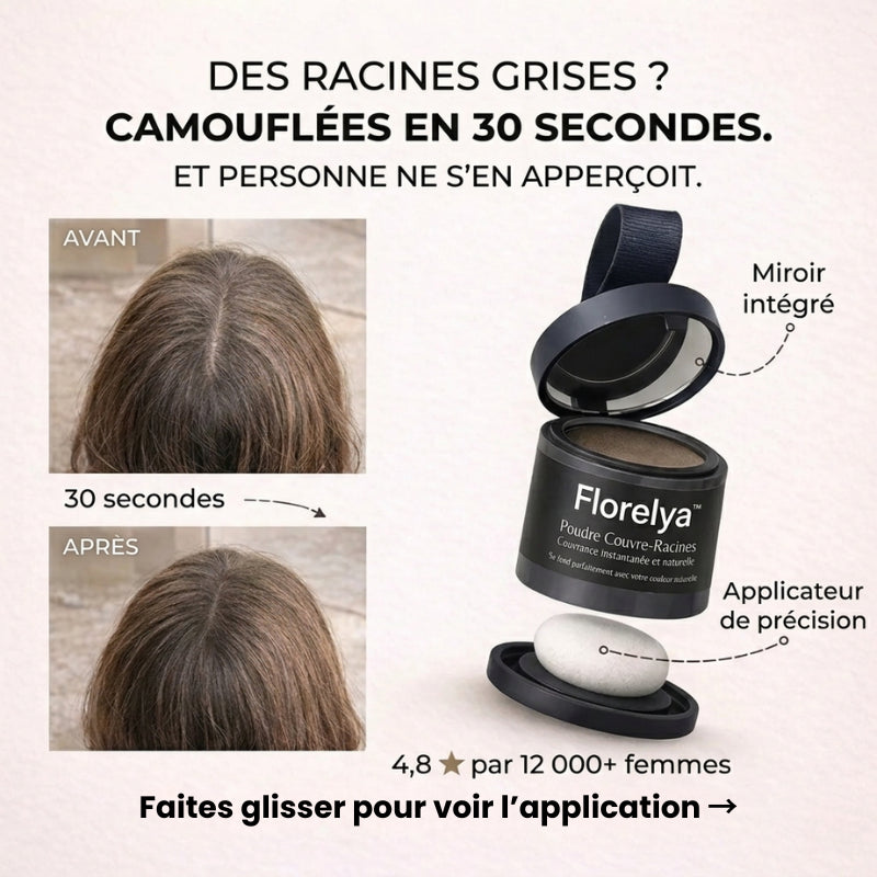 Florelya™ – Couverture instantanée des racines et des cheveux gris