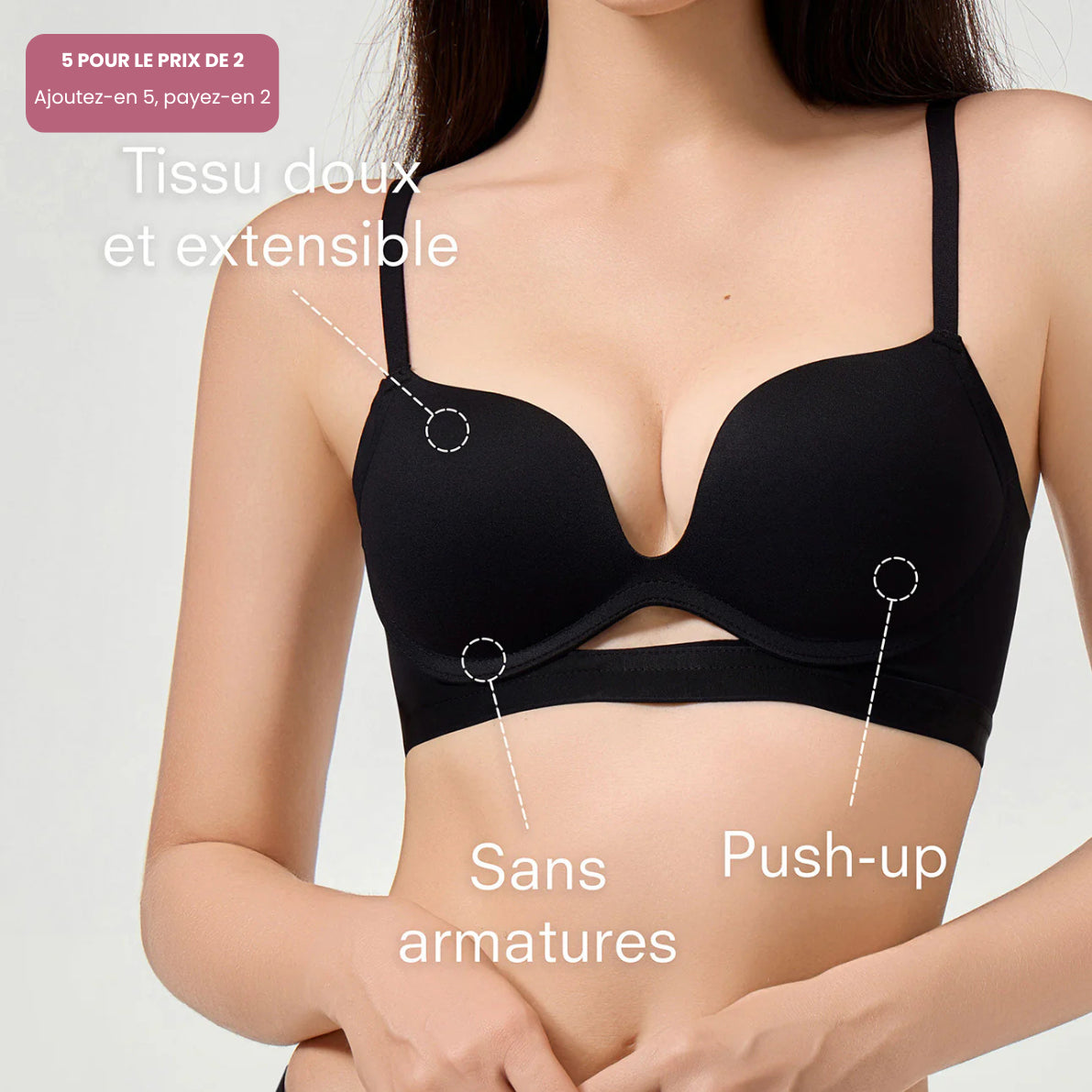 Élégance Bureau – Soutien-gorge push-up sans armatures