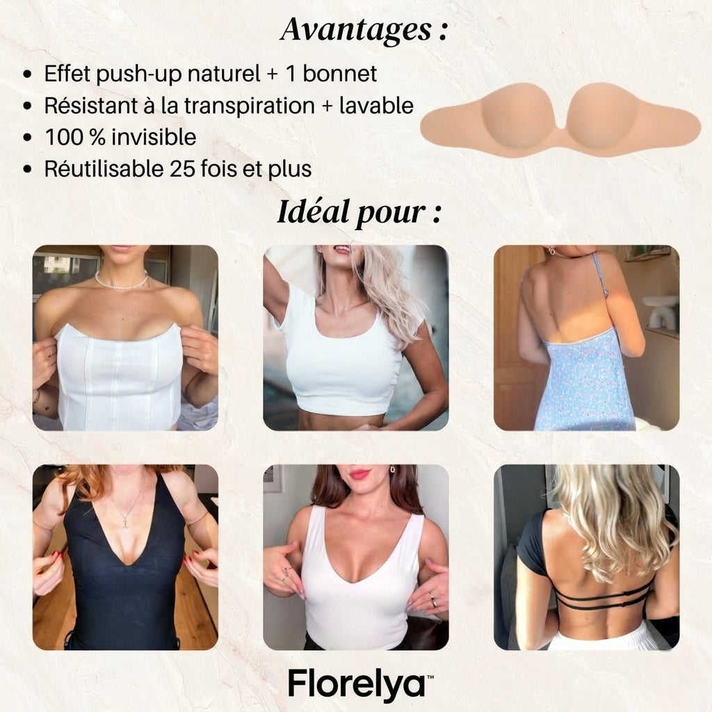 Soutien-gorge Adhésif Push-up sans Bretelles