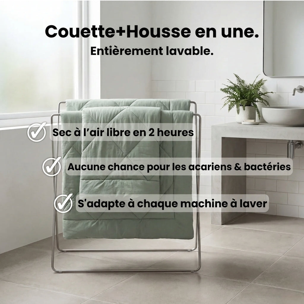 Couette 2-en-1 Florelya™ – Séchage rapide, sans housse de couette