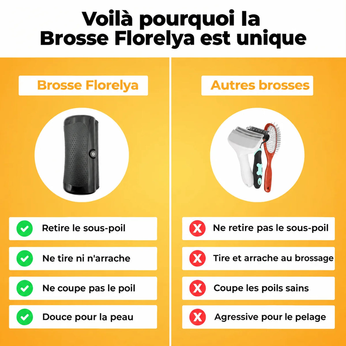 Brosse Florelya — Anti-Poils