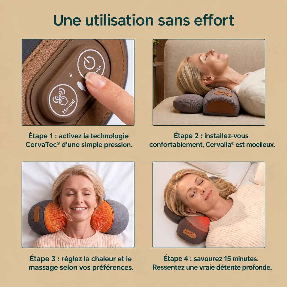 Cervalia® – appareil de massage cervical 3-en-1