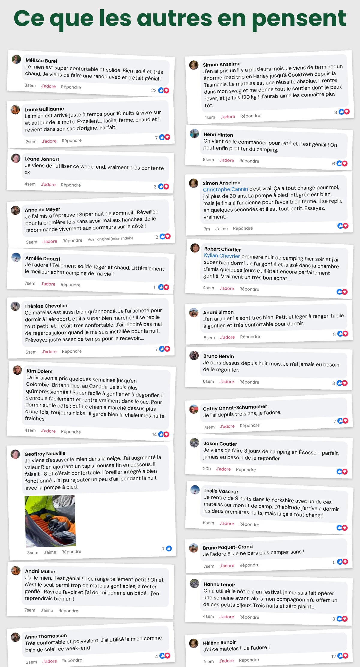 Avis clients sur le Matelas ultraléger Florelya™ Pro
