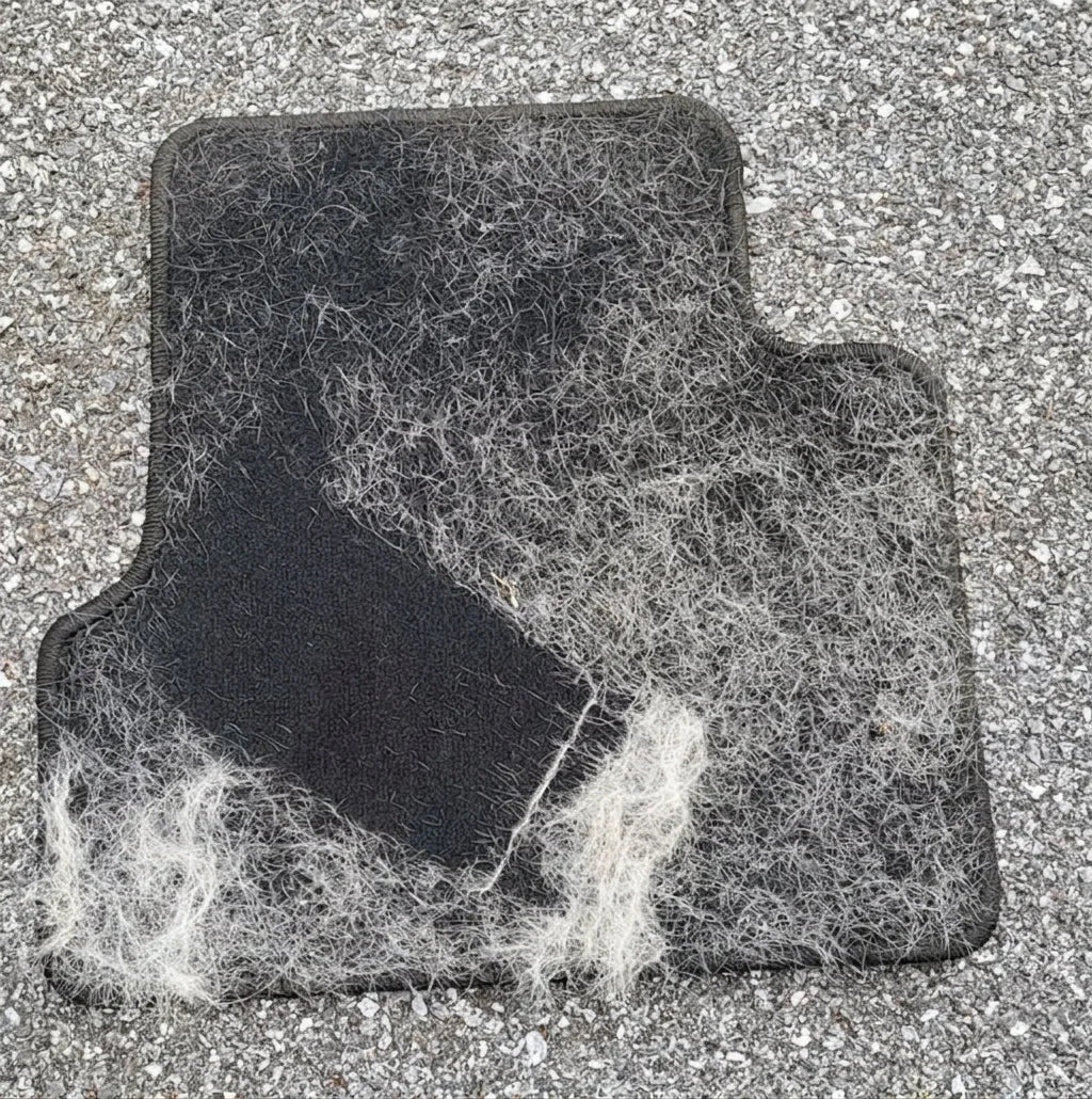 Tapis de voiture avant/après la brosse anti-poils