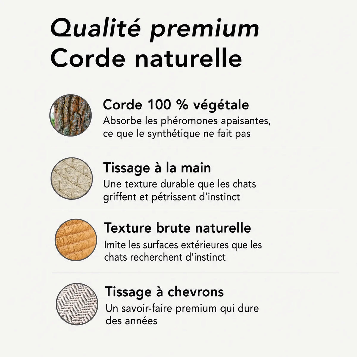 Qualité premium : corde naturelle tissée à la main