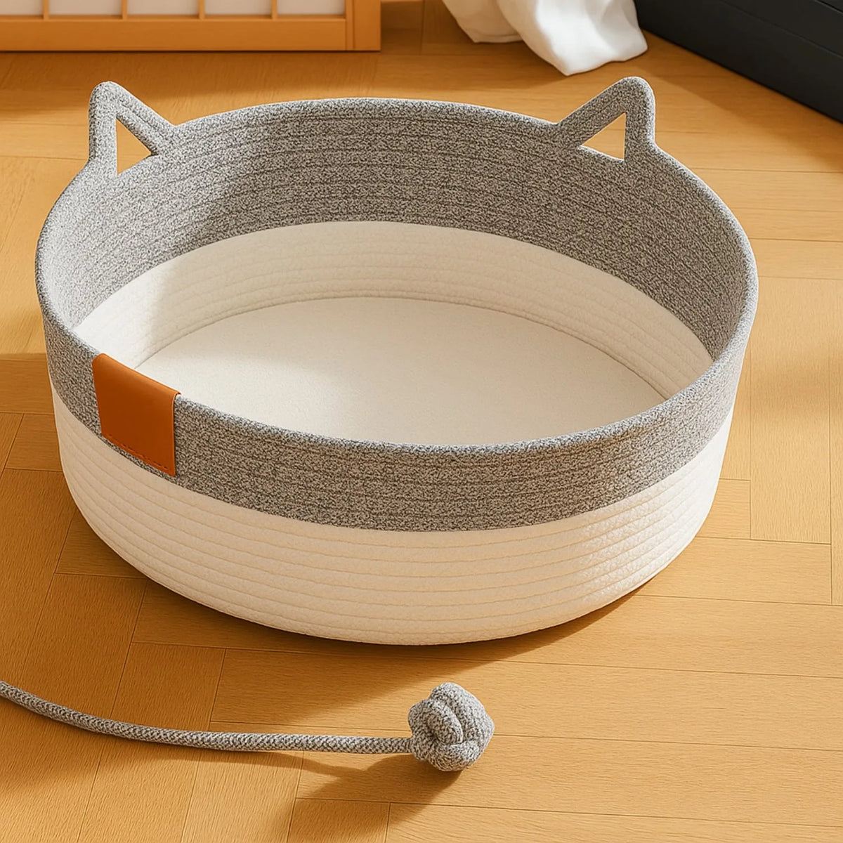 Panier Instinct gris sur un parquet