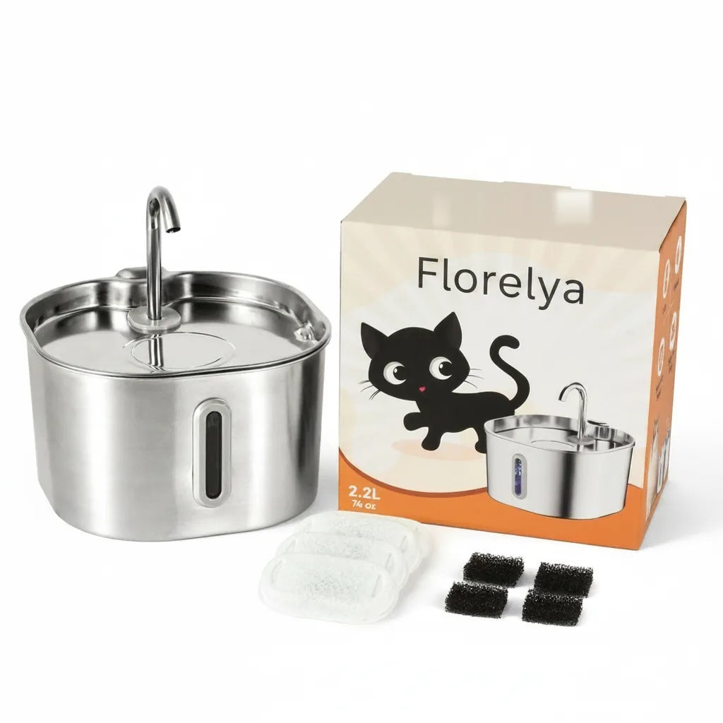Fontaine à eau Florelya 2,2 L pour chat — Kit de santé et de bien-être